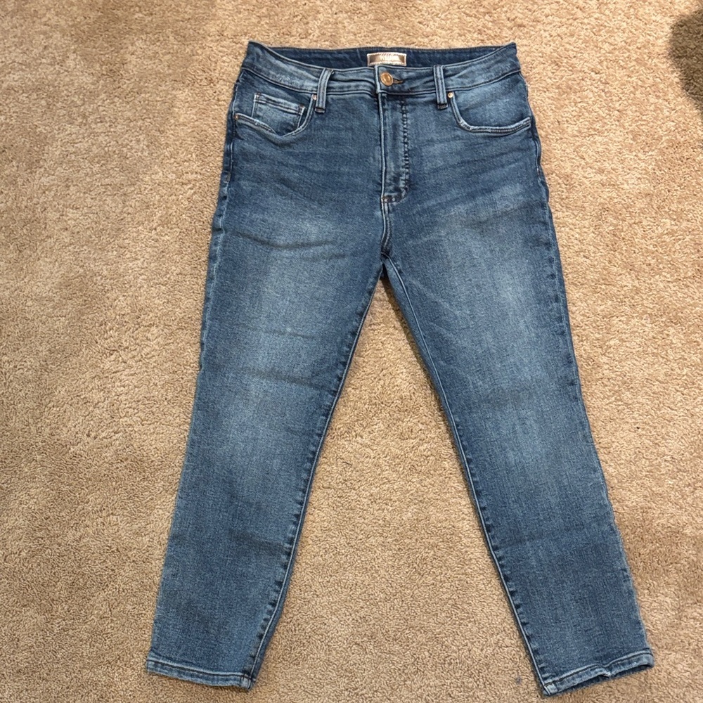 Kut from the Kloth Reese Fab Ab Ankle Straight Leg Jeans 4P 4 Petite EUC